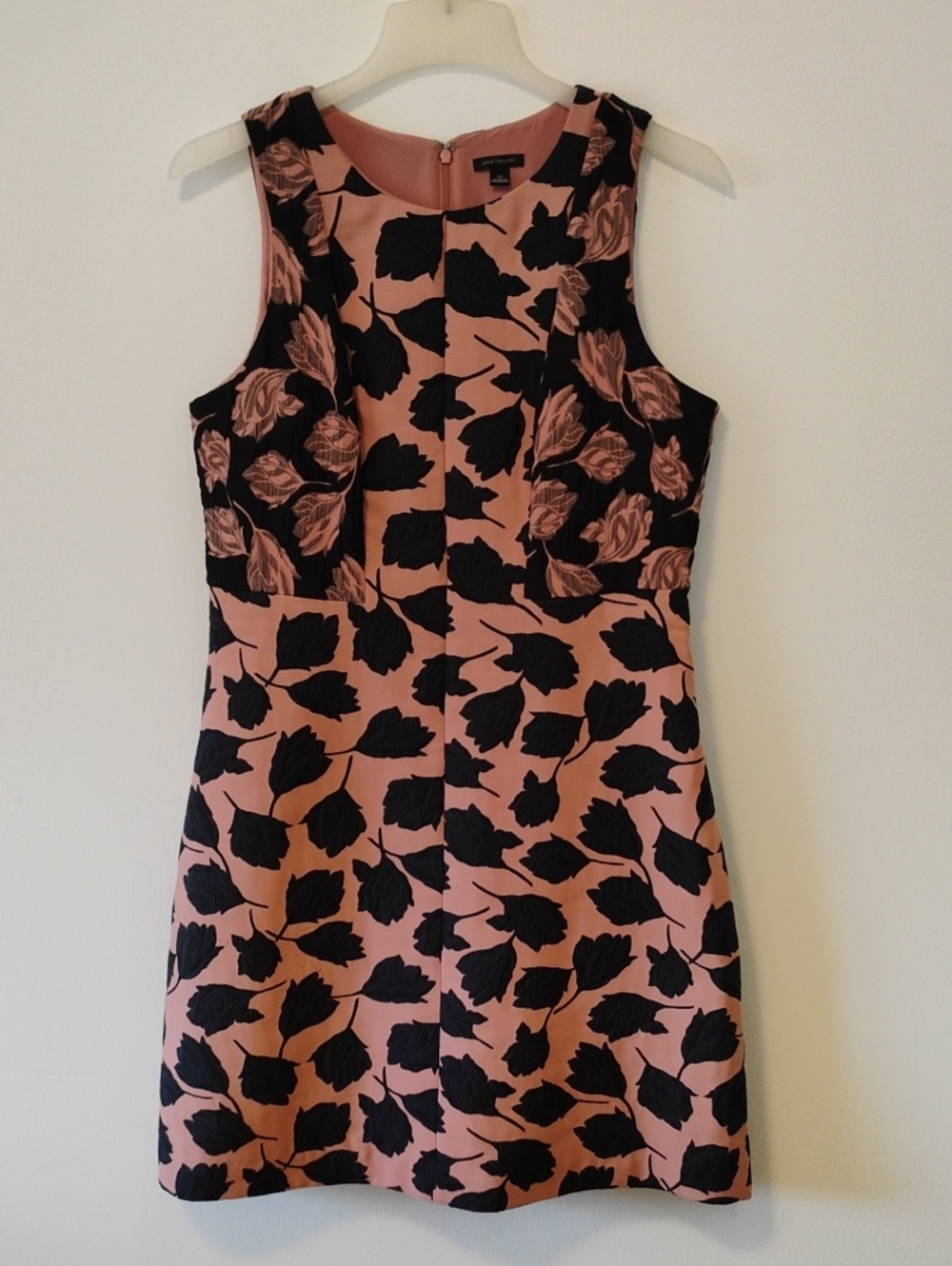 Ann Taylor Salmon and Navy BlueFloral Sheath Dress